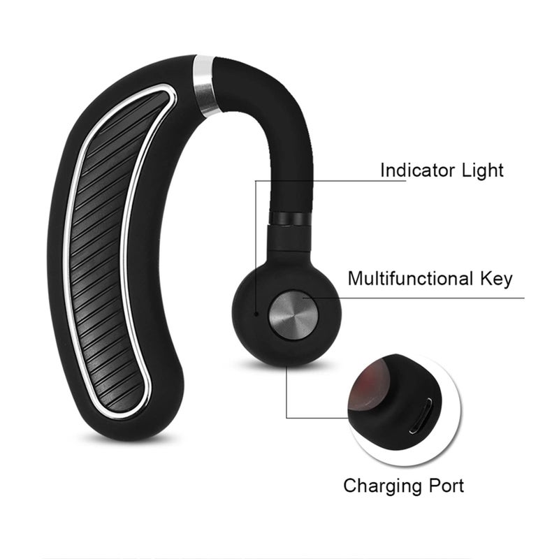 Zerone Bluetooth Headset, K21 Business Headphones Wireless Earphones with Microphone Single Earpiece with Noise Reduction Mic - Image 4